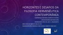 Horizontes e desafios da filosofia hermenêutica contemporânea