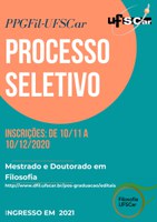 Processo seletivo para mestrado e doutorado do PPGFil-UFSCar (ingresso em 2021)